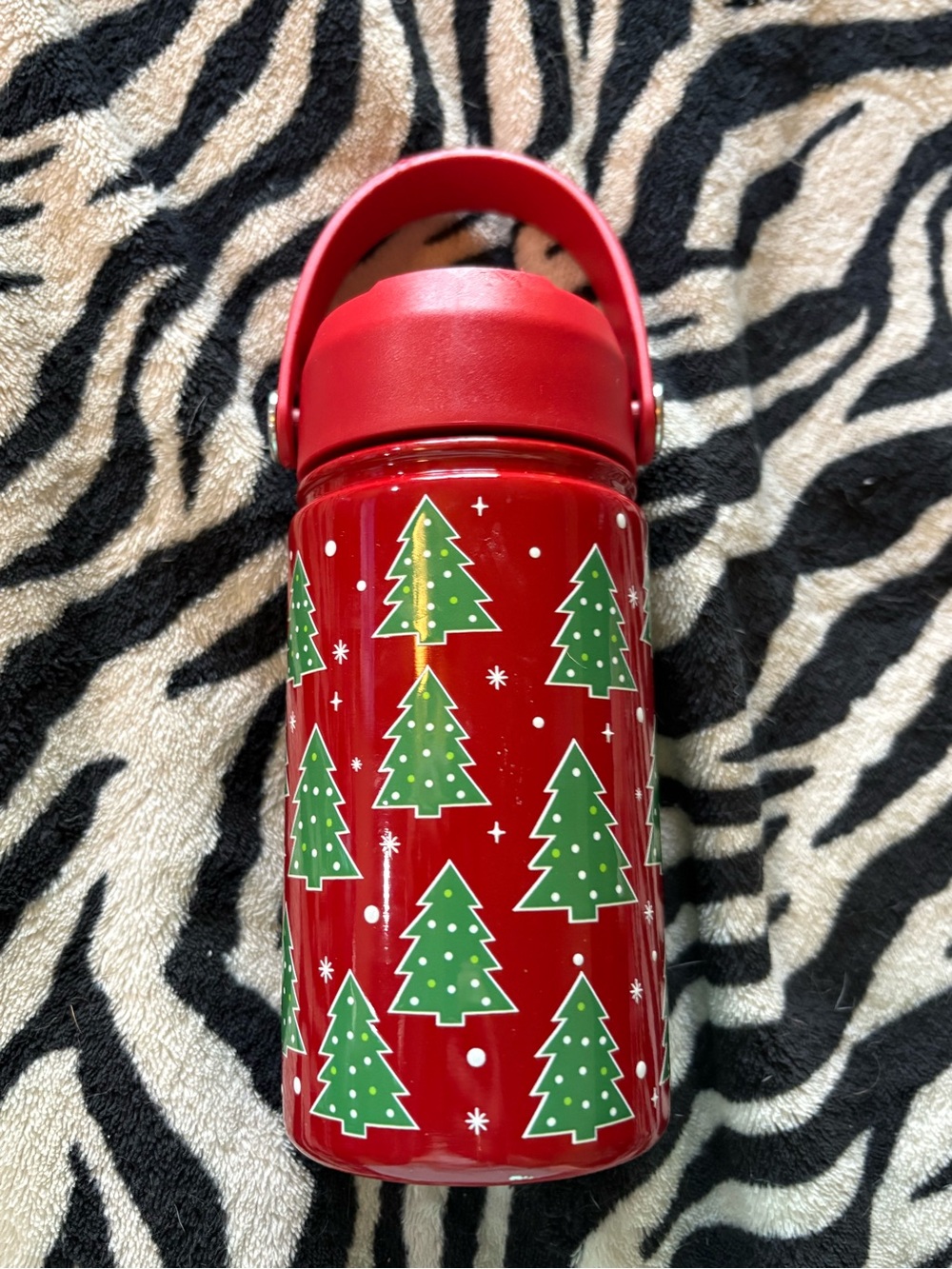 Red Holiday Tree Stainless Water Bottle - Unbranded